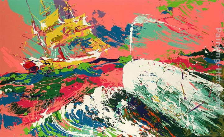 Moby Dick Assaulting the Pequod Moby Dick Suite painting - Leroy Neiman Moby Dick Assaulting the Pequod Moby Dick Suite art painting